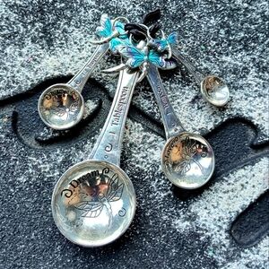 4-Piece Set Dragonflies Measuring Spoons Inspire Believe Love Dream Nice Set